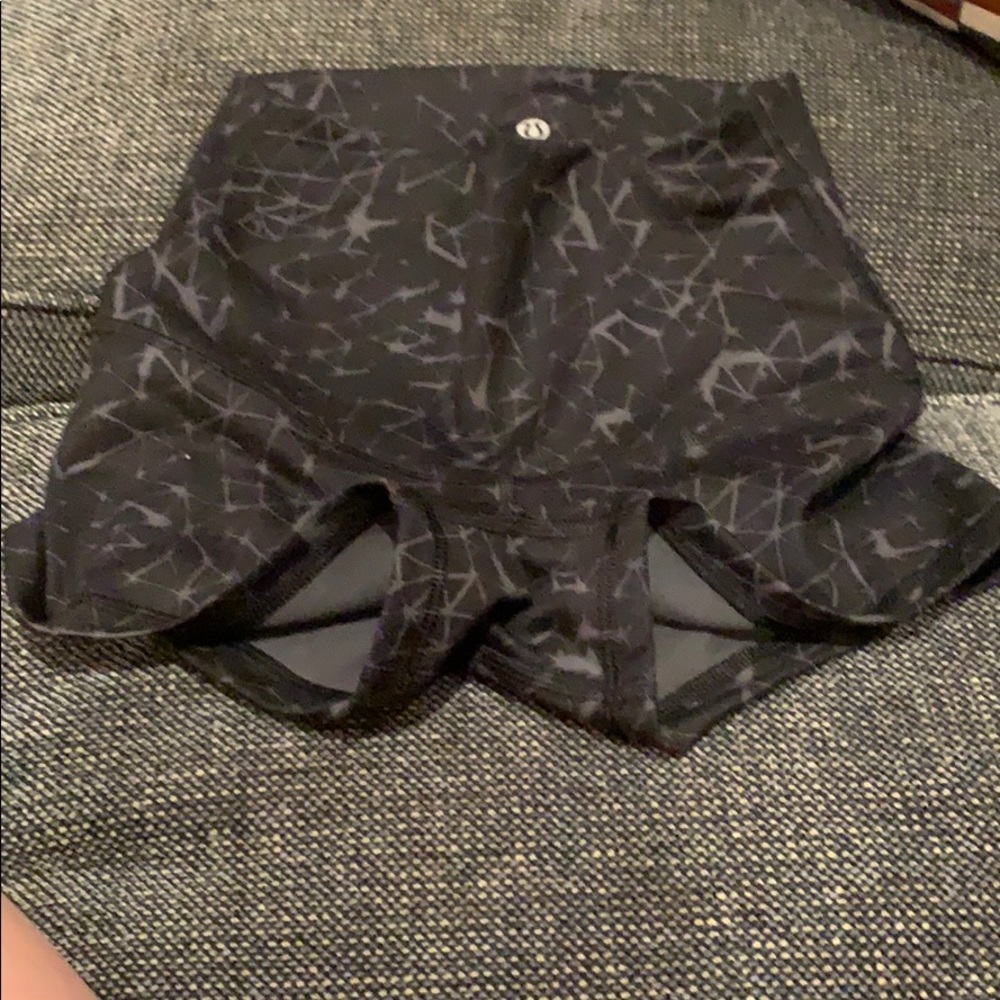 lululemon athletica Black Patterned Running Shorts